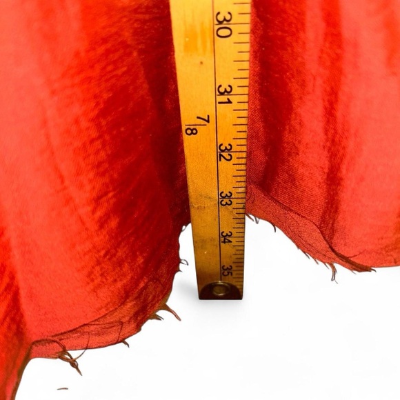 NWT H&M Conscious Exclusive X Olivia Wilde Orange Ruffle dress size 2 - Picture 5 of 9